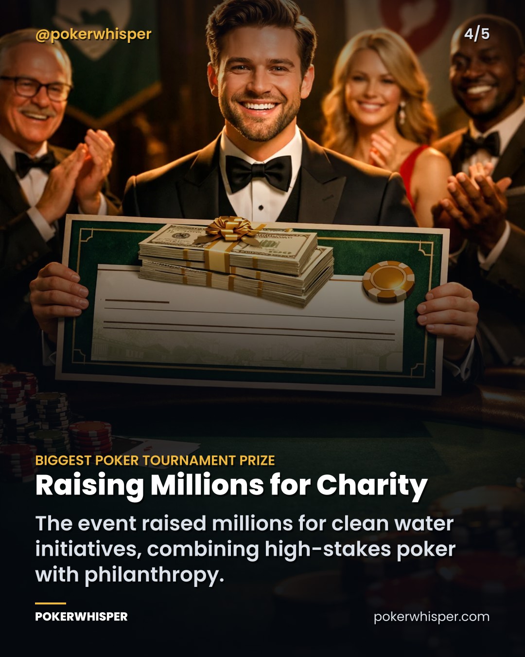Raising Millions for Charity. The event raised millions for clean water initiatives, combining high-stakes poker with philanthropy.